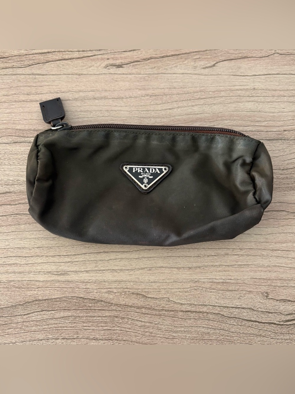 Prada Black Nylon Zip Pouch
